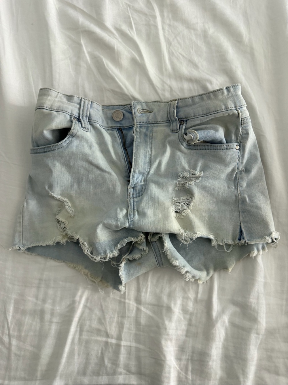Charlotte Russe Light Blue Distressed Denim Shorts